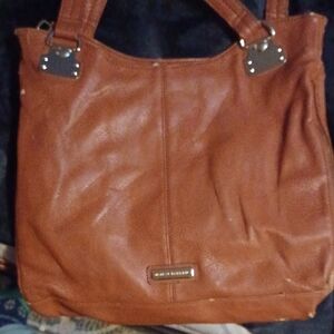 Steve Madden Tan Leather Tote with Silver Accents